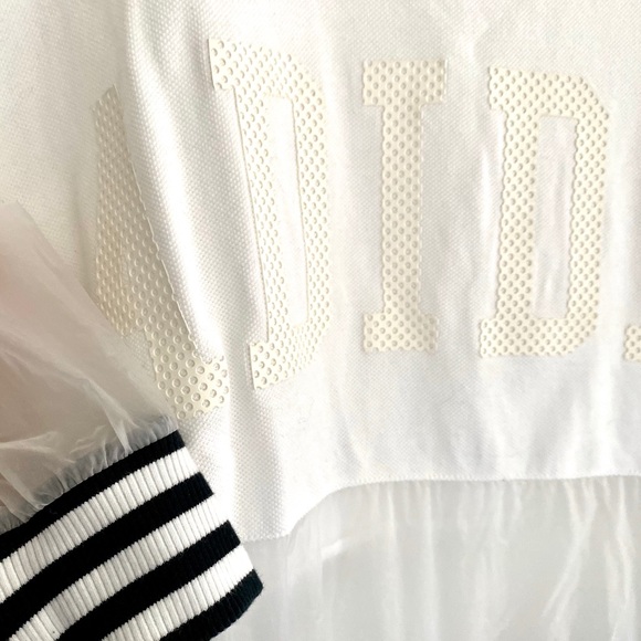 Adidas Translucent Street-style Sweatshirt Long Sleeve 3 stripe three white - Picture 5 of 6